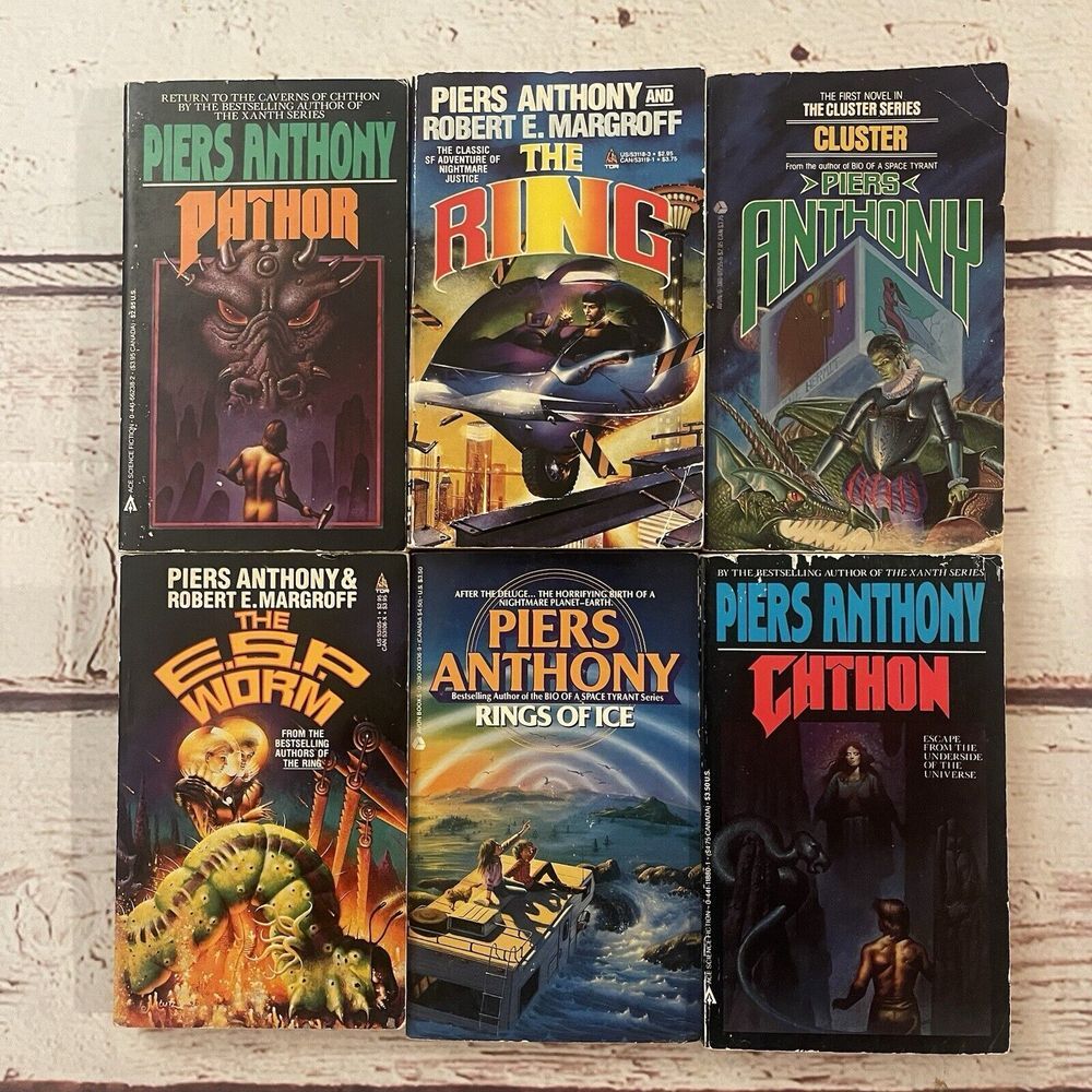 Piers Anthony Paperback Book Lot 6 Fantasy Novels